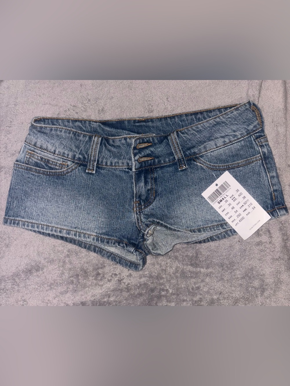 Brandy Melville Denim High-Waist Button Front Shorts - Blue